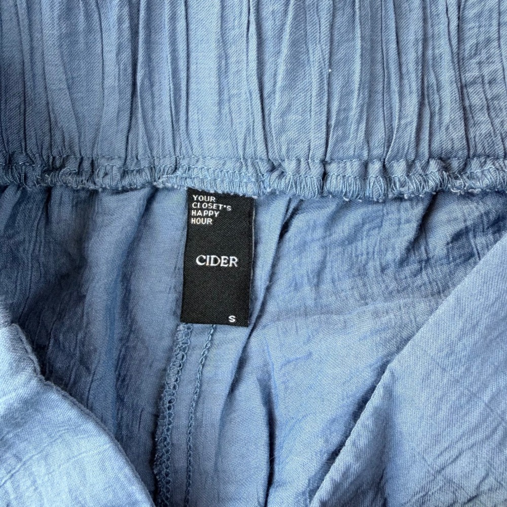 Cider‎ Blue Textured Wide Leg High Rise Pants Small - Picture 7 of 8